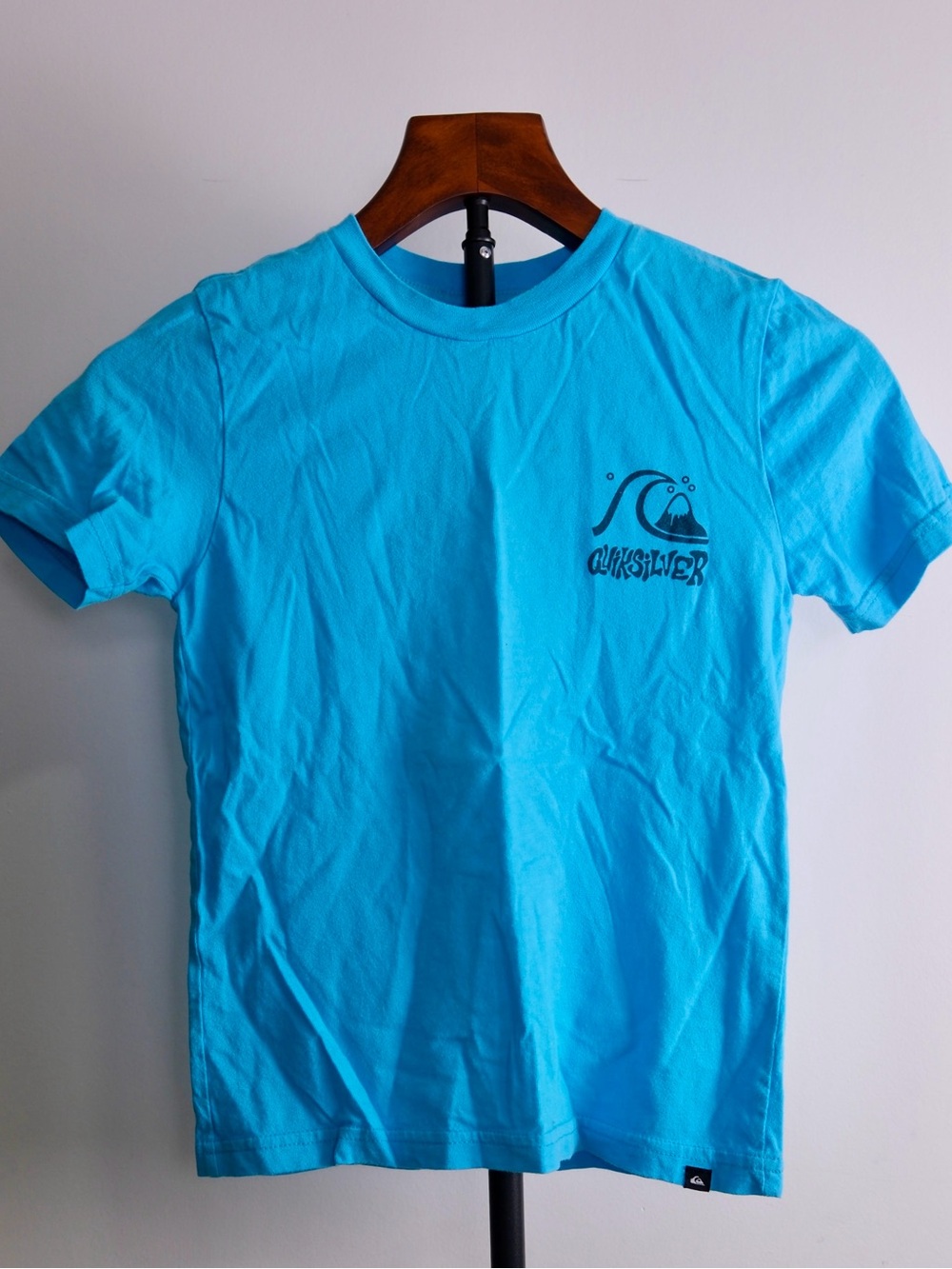Quiksilver Boys Blue Tropical Wave Graphic T-shirt Small